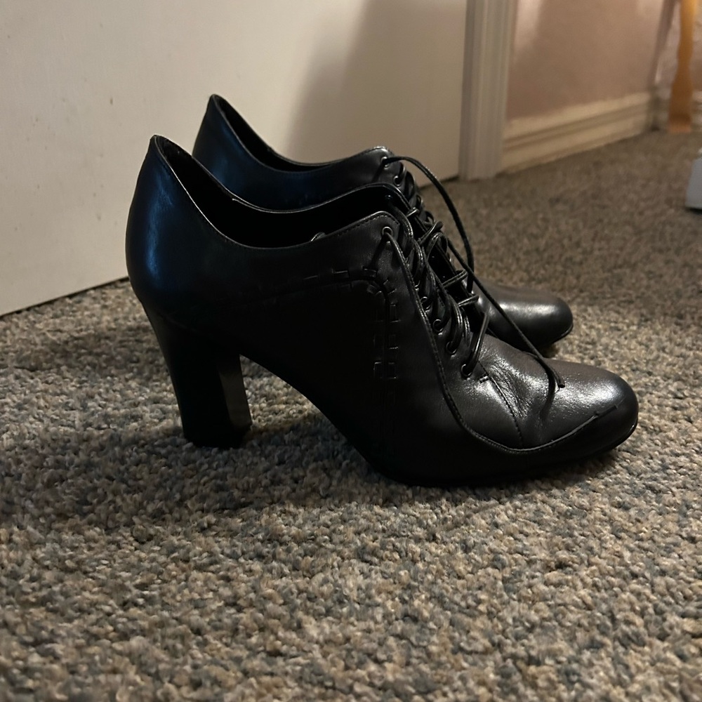 Menswear round toe block heels 3inch